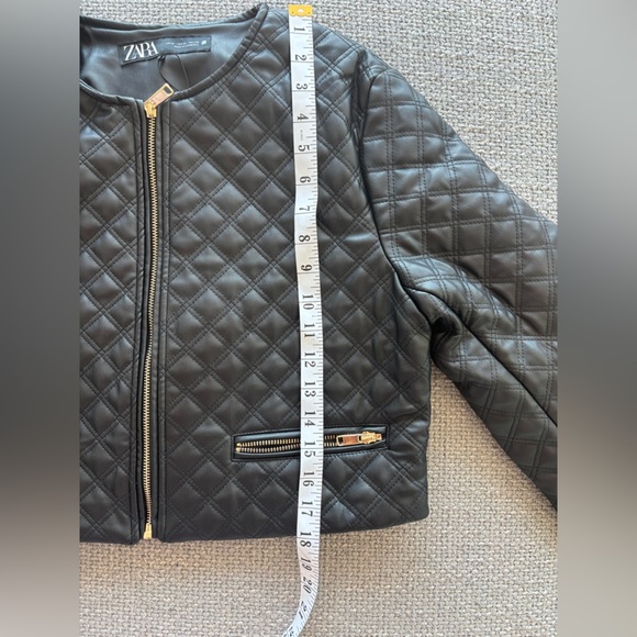 Zara Cropped Faux Leather Quilted Jacket - Size M Brand new no tag - Picture 10 of 16